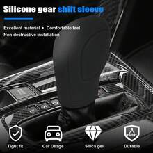 1pc Car Gear Shift Lever Cover, Gear Shift Lever Protector Accessory, Car Gear Shift Protector, Silicone Automatic Gear Shift Lever Cover Universal Fit, Suitable For Most Cars - A - View 1