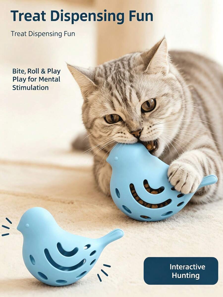 3pcs/1pc Interactive Bird-Shaped Cat Toy, Suitable For Cats And Kittens, Durable Chewable Teeth Cleaning, With Wiggling Motion, Relieves Anxiety And Boredom, Indoor Play Stimulates Hunting Instinct, Suitable For All Cat Breeds - Multicolor - View 1