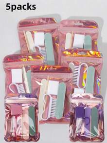 Manicure Tool Set, Includes Mini Nail File, Buffer, Odorless Polishing Stick And Acrylic Brush, Multi-Functional Nail Care, DIY Jewelry Polishing And Pedicure Cleaning Set - Multicolor - View 13