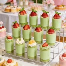 10pcs/50pcs/100pcs 100ml Straight Round Transparent Plastic Mousse Cups - Durable Clear Dessert Cups Suitable For Tiramisu, Pudding, Jelly, Cheesecake - Perfect For Weddings, Birthdays, Buffet Parties And Dessert Tables - Transparent - View 9