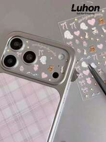 1 buah/2 buah Stiker Ponsel Motif Kelinci, Beruang, Pita, Kue, dan Hati Timbul Kreatif dengan Pinset, untuk Dekorasi Lensa & Casing Ponsel. Kompatibel dengan iPhone 11 Pro/12 Pro/13 Pro/14 Pro/15 Pro/16 Pro/17 Pro. (Produk untuk Usia 14 Tahun ke Atas) - stiker boneka beruang - View 1
