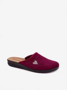 Women's Inblu Comfortable Light Soft Home Slippers With Heart And  For Relaxation Gray Red - Red - View 3