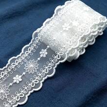 1/5碼蕾絲，適用於縫製蕾絲緞帶、網格刺繡蕾絲飾邊、DIY配件、家用紡織品、頭飾與手工配件，亦適用於DIY衣物與洋裝縫製 - 多色H - 查看 9