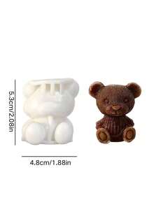 1pc 4-Cavity/1-Cavity Cute Teddy Bear Ice Mold, Flexible Silicone Ice Tray, Suitable For Freezer - Multiple Styles - View 11