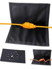 Outdoor Cable Waterproof Protector Cover PVC Reusable Weatherproof Cord Connection Protective Pouch For Extension Cord Joint Outdoor Power Cable Connection Rain Moisture Protection Sleeve For Garden Electrical Wire Connection Guard Accessory - Multicolor - View 1