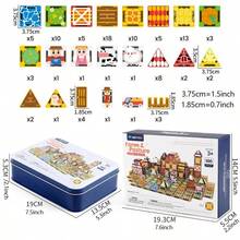100Pcs Farm Magnetic Tiles Toy For Kid,Magnetic DIY STEM Block Set,Brain Game Educational Toy For Child,Size 3.75cm Mini Magnet Building Block Toy - Multicolor - View 3
