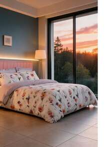Always Home- Duvet Set - Cozy Set With Pillow - Multicolor - View 6