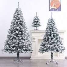 Christmas White Realistic Artificial Snow High-End Velvet Snow Pine Tree, 60cm-240cmwith Added Snow, Christmas Velvet Tree. - White - View 1