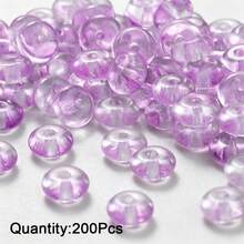 200pcs 3*6mm Colorful Transparent Glass Beads Spacer Beads DIY Jewelry Making Accessories For Necklace Bracelet Pendant Loose Beads - Transparent Abacus Glass Beads - View 22