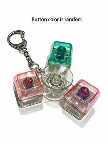 1 pieza Juguete de alivio de estrés con tecla de interruptor mecánico simulado, colgante de llavero, spinner de dedo, juguete de descompresión para la oficina - Multicolor - Ver 7