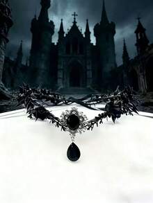 1pc Gothic Vintage Headpiece, Perfect For Holiday Costumes And Celebrations, Ideal Gift Accessory, Decoration And Costume Prop, Also Suitable For Halloween - Black - View 3