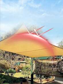 1 Set Balcony Sunshade Privacy Net, Garden Yard Plant Flower Shade Net Cover, Suitable For Balcony, Patio And Pool Fence; Apartment Balcony Shielding Net, Also Suitable For Yard, Porch And Chain Link Fence, Halloween - Yellow - View 2