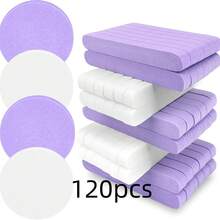 120P White Compressed Facial Sponges, Cleansing Estheticians Sponge - White - View 11