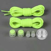 QKC 1 Pair Colorful Spring Lock Shoelaces, No-Tie Round Elastic Shoelaces, Quick Lacing For Sports Shoes, Kids And Adults - Multicolor - View 9