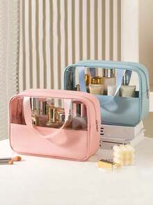Transparent Travel Toiletry Bag, PVC Makeup Bag, Unisex Travel Toiletry Bag, Cosmetic Storage Bag, Travel Organizer Accessory, Waterproof Large Capacity Design, Suitable For Daily Use, Business Travel - Multicolor - View 7