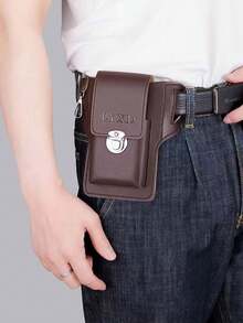 Belt Phone Holster Metal Push Lock Keyring Utility Waist Pouch Tool Belt Bag For Men - Black - View 7