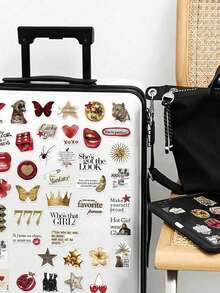 50pcs Golden Lucky Girl Y2K Stickers,Waterproof Cartoon Gift Decorative Stickers For Skateboard Guitar Luggage Laptop Phone Case Decor DIY Graffiti Stickers - A - View 7