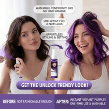 Temporary Hair Color Spray, Hair Dye Spray With Gentle Formula, Instant Hair Coloring & Styling Spray, Quick Hair Makeup, Covers Gray Hair, Creates Different Natural Color Effect, Easy To Use, Temporary Hair Dye, Suitable For Parties, Cosplay - Multicolor - View 6
