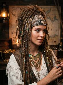 Braided Hair Accessories, Braids And Dreadlocks Hair Hoop, Adjustable Metal Ring Clip, Dreadlocks Jewelry Decoration - Multicolor - View 2
