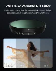 TELESIN Filter Set (Includes CPL, VND 8-32, 1/4 Soft Filter And 10x Macro Lens), Waterproof Aluminum Alloy Frame Design, Specifically Designed For OSMO NANO Camera. - View 6