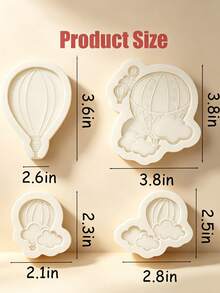 Hot Air Balloon Cloud Silicone Mold Non-Stick Fondant Candy Chocolate Baking Tool For Cake Decoration DIY,Cupcake Topper, Soap, Candle - Beige - View 3