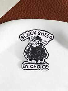 Black Sheep By Choice Enamel Pin, Cool Fashion Glasses Black Sheep Brooch, Sassy Attitude Badge For Backpack Jacket - Multicolor - View 7