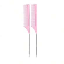 12pcs Hair Styling Comb Set, Nylon Volumizing Comb, Double-Sided Hairline Comb, Tail Comb, Volumizing Hair Styling Tools With Hair Clips (Pink, Black, Purple) - Multicolor - View 4