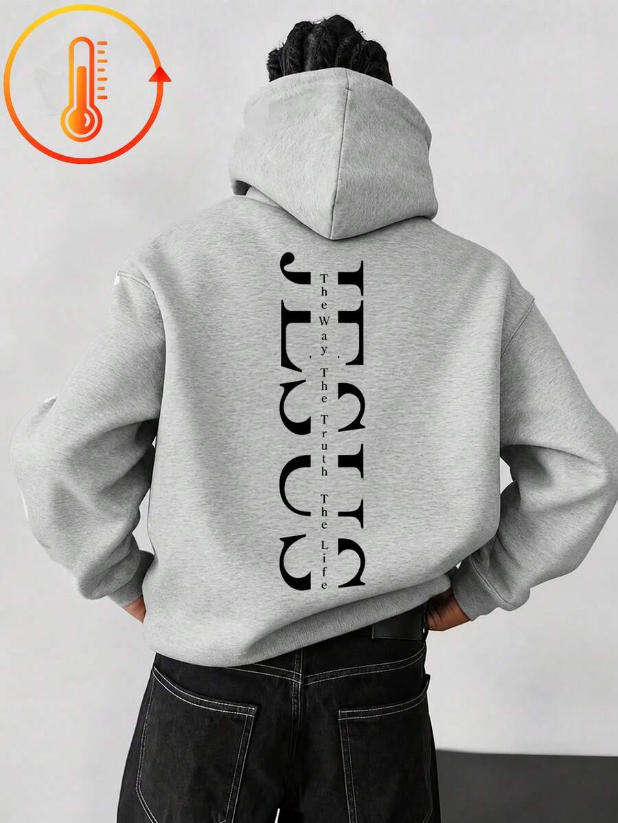Tween Boy Fun Print Sweatshirt, Warm & Comfortable Thermal Lined Pullover Sweatshirt For Autumn/Winter - Grey - View 1