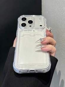 手機保護殼 - 耐用透明防震保護殼，適用於 Apple 18/18Pro/18Promax/17/16/15/14/13/12/11 系列，附卡槽 - 透明背蓋，附彈出式卡槽，方便取卡的手機保護殼 - 透明5 - 查看 5