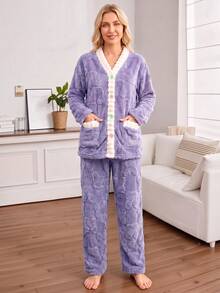 Women Pajama Sets - Purple - View 5