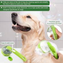 Upgraded Pet Bathing & Grooming Brush With Soap Dispenser – 2-In-1 Shampoo Dispenser And Massage Brush With Soft Silicone Bristles; Suitable For Dogs And Cats Of All Coat Types (Green Brush) - Multicolor - View 8