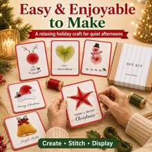 Merry Bright Christmas DIY Kit For A Christmas Card Featuring String Art, String Art Craft Set For Adults, Holiday Christmas Tree, Star And Snowman Decorations, Handmade Seasonal Home Decor - Christmas Card - View 7