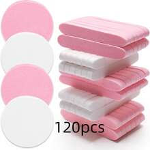 120P White Compressed Facial Sponges, Cleansing Estheticians Sponge - White - View 10