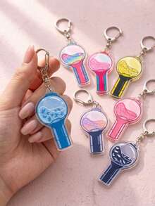 7 Pcs Army Bomb Album Acrylic Keychain. Wings/Butter And Other Album Color Mini Lightstick Keychain, Support Decoration, Tour Merch, Concert Must-Haves, Tour Essentials, Fan Support Items, Phone Decoration, Friendship Keychain, Party Gift And Perfect Holiday Gift - Multicolor - View 4