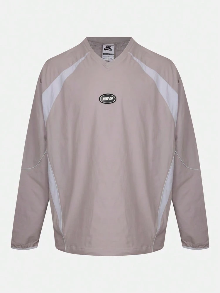 Nike Men's AS U NK SB SWITCH WOVEN TOP Long Sleeve T-Shirt Knit Collarless Long TIQ6264-022 - Dusty Purple - View 1