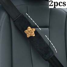 2pcs Leopard Print Star Car Seat Belt Covers, Shoulder Pads For Driver And Passenger Universal Vehicle Seat Belt Anti-Chafe Pads, Women's Car Interior Accessories - A - View 9