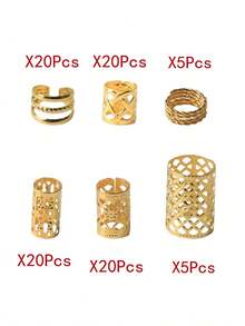 Braided Hair Accessories, Braids And Dreadlocks Hair Hoop, Adjustable Metal Ring Clip, Dreadlocks Jewelry Decoration - Multicolor - View 20