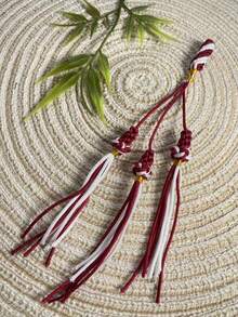 1pc Handmade Woven Prayer Beads Tassel Pendant, Dual-Color Contrast Tassel, Muslim Prayer Beads Accessory, DIY Handmade Tassel - Multicolor - View 5