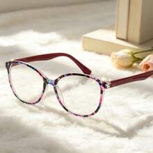 3pcs/5pcs Oval Fashion Women's Reading Glasses, Colorful Floral Frame, Design, Premium PC Frame With Comfortable Spring Temples, Suitable For Daily Office Use, Women's Reading Glasses Combo Pack - 2 Purple + 2 Brown + Blue - View 10