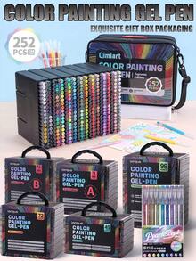 Languo 9/45/72/99/144/168/252pcs Set Large Capacity Journaling Pens, Colorful Gel Pens, 0.6mm Neutral Pens For Student Drawing, Suitable For Note-Taking, Daily Writing, Layered Painting, Coloring And More, Perfect For Hand Drawing And Other Uses. Especially Suitable As Gifts For Boys/Girls Students, Essential Back To School Stationery. - Sets - View 3