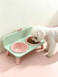 Pet Elevated Double Bowl Cat Feeding Bowl Dog Water Bowl Cute Fresh Candy Color Design Suitable For Small And Medium Dogs - Multicolor - View 4