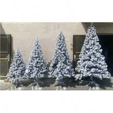 Christmas White Realistic Artificial Snow High-End Velvet Snow Pine Tree, 60cm-240cmwith Added Snow, Christmas Velvet Tree. - White - View 7