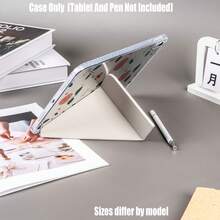 Y-Fold 高透明壓克力平板保護殼，附筆槽。Y-Fold 高透明壓克力款式。Y-Fold 高透明壓克力保護殼。平板保護殼特色：Y型三折支架設計、智慧睡眠/喚醒、全方位保護、親膚框架材質、氣墊防摔框架、多角度支架、透明壓克力背板、內建筆槽、輕巧便攜。 - 彩色 - 查看 4