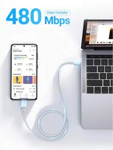 Kabel Charger Cepat USB-C ke USB-C PD 1M 60W Kompatibel dengan Apple 17 Pro Max 16 15 Plus 14 13 12 11 X XS Kabel Pengisian Cepat Tipe C - View 6