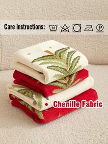 1 buah Sarung Bantal Chenille Bordir Pohon Natal, Merah/Beige, Sarung Bantal Dekoratif untuk Liburan, Desain Resleting Tersembunyi, Dapat Dilepas dan Dicuci, Cocok untuk Sofa, Ruang Tamu, Dekorasi Rumah Natal, Isian Bantal Tidak Termasuk - Merah - View 9