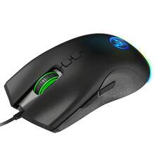 HXSJ Mouse Optik Berkabel Baru, USB Plug and Play, Kabel Jalinan, 7 Tombol, 6400 Lampu Warna-warni yang Dapat Diatur, Untuk Penggunaan di Rumah, Bermain Game, dan Kantor, Model A883 - View 4