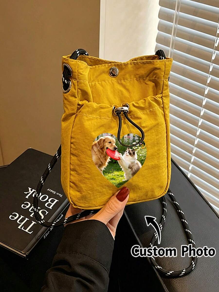 Tas Selempang Kustom, Tas Bahu Kecil dengan Foto Kustom, Tas Selempang Mini dengan Desain Huruf, Cocok untuk Penggunaan Kasual Sehari-hari - MultiWarna - View 1