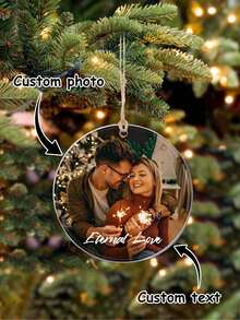 Personalized Photo Christmas Ornament - Customizable Photo Christmas Ornament, Customizable Photo Christmas Ornament, Text Christmas Tree Decoration, Christmas Decoration, Christmas Gift, Pet, Friend, Birthday Gift Customizable - Multicolor - View 4
