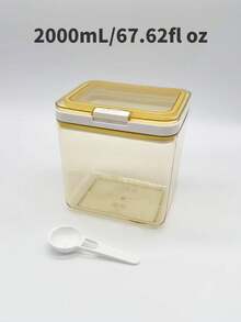 1pc/Baby Formula Powder Box/Cereal Storage Canister/Kitchen Storage Container/Material:PP/Double-Layer Seal Ring/Built-In Measuring Spoon/Sturdy Buckle/Large Capacity Not Suitable For Travel(1500ML/2000ML Optional) - Multicolor - View 8