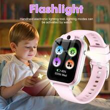 Children Smart Watch, 18+ Fun Games, 1.83-Inch Touch Screen, Camera, Flashlight, Sleep Monitoring, Alarm Reminder, Camera, Photo Album, Games, Calendar, Pedometer, Countdown, Calculator, Stopwatch, Flashlight - Multicolor - View 7